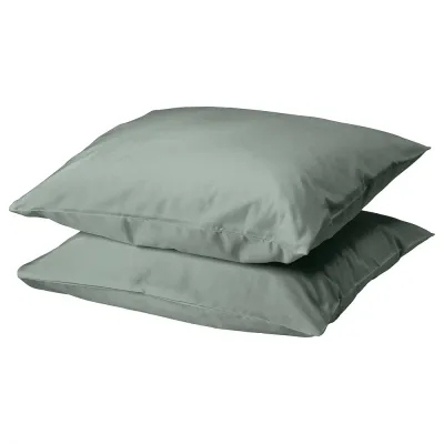 IKEA DVALA (ИКЕА ДВАЛА) — Наволочка, серо-зеленая, 50x60 см