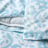 IKEA CYMBALBLOMMA (ИКЕА СЙМБАЛБЛОММА) — Пододеяльник и 2 наволочки, белый/голубой, 200x200/50x60 см — фото 4