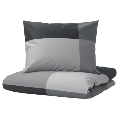 IKEA BRUNKRISSLA (ИКЕА БРУНКРИССЛА) — Пододеяльник и наволочка, черный, 150x200/50x60 см