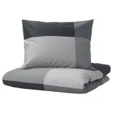 IKEA BRUNKRISSLA (ИКЕА БРУНКРИССЛА) — Пододеяльник и 2 наволочки, черный, 200x200/50x60 см — фото 1