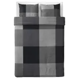 IKEA BRUNKRISSLA (ИКЕА БРУНКРИССЛА) — Пододеяльник и 2 наволочки, черный, 200x200/50x60 см — фото 6