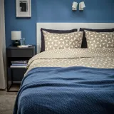 IKEA ÄNGSNEJLIKA (ИКЕА ЭНГСНЕЙЛИКА) — Пододеяльник и наволочка, серо-бежевый/кремовый, 150x200/50x60 см — фото 2