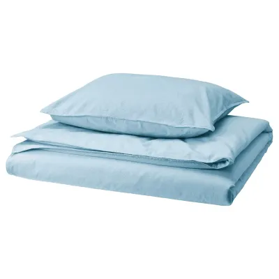 IKEA ÄNGSLILJA (ИКЕА ЭНГСЛИЛЙА) — Пододеяльник и наволочка, сине-серый, 150x200/50x60 см