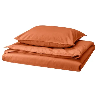 IKEA ÄNGSLILJA (ИКЕА ЭНГСЛИЛЙА) — Пододеяльник и наволочка, красно-коричневый, 150x200/50x60 см