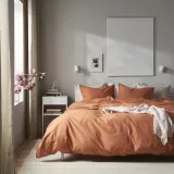 IKEA ÄNGSLILJA (ИКЕА ЭНГСЛИЛЙА) — Пододеяльник и наволочка, красно-коричневый, 150x200/50x60 см — фото 2