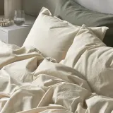 IKEA ÄNGSLILJA (ИКЕА ЭНГСЛИЛЙА) — Пододеяльник и 2 наволочки, натуральный, 200x200/50x60 см — фото 3