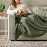 IKEA VALLKRASSING (ИКЕА ВАЛЛКРАССИНГ) — Одеяло, серо-зеленое, 150x200 см — фото 2