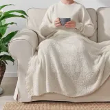 IKEA SANDBRODD (ИКЕА САНДБРОДД) — Одеяло, кремовое, 130x170 см — фото 3