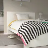 IKEA MOSSMOTT (ИКЕА МОССМОТТ) — Одеяло, черное/белое, 130x170 см — фото 4