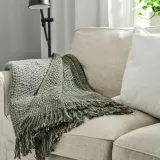 IKEA LAPPTÅG (ИКЕА ЛАППТОГ) — Одеяло, темно-серо-зеленое, 130x170 см — фото 4