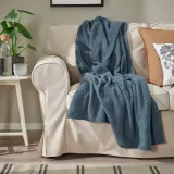 IKEA HUMLEMOTT (ИКЕА ХУМЛЕМОТТ) — Одеяло, серо-голубое, 130x170 см — фото 3