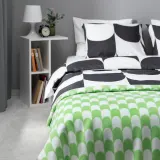 IKEA BRUKSVARA (ИКЕА БРУКСВАРА) — Одеяло, зеленое/белое, 120x160 см — фото 5