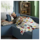 IKEA BRUKSVARA (ИКЕА БРУКСВАРА) — Одеяло, разноцветное/узорчатое, 120x160 см — фото 4