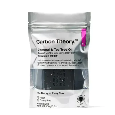 Carbon Theory Charcoal & Tea Tree Oil / Отшелушивающее мыло для тела, 100 г