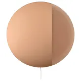 IKEA VARMBLIXT (ИКЕА ВАРМБЛИКСТ) — Светодиодный настенный светильник/зеркало, с регулировкой яркости/коричневый круглый — фото 1