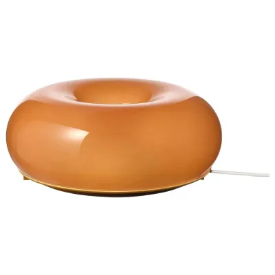 IKEA VARMBLIXT (ИКЕА ВАРМБЛИКСТ) — Светодиодная настольная/настенная лампа, оранжевое стекло/круглая, 30 см