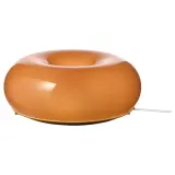 IKEA VARMBLIXT (ИКЕА ВАРМБЛИКСТ) — Светодиодная настольная/настенная лампа, оранжевое стекло/круглая, 30 см — фото 1