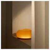 IKEA VARMBLIXT (ИКЕА ВАРМБЛИКСТ) — Светодиодная настольная/настенная лампа, оранжевое стекло/круглая, 30 см — фото 2