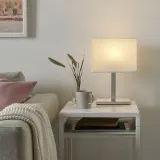 IKEA TOMELILLA (ИКЕА ТОМЕЛИЛЛА) — Настольная лампа, никель/белый, 36 см — фото 2