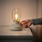 IKEA TÄRNABY (ИКЕА ТЭРНАБУ) — Настольная лампа, бежевый с регулировкой яркости, 25 см — фото 4