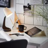 IKEA SVALLET (ИКЕА СВАЛЛЕТ) — Настольная лампа, темно-серый/белый — фото 2