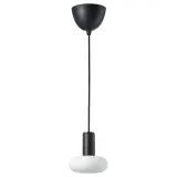 IKEA SUNNEBY (ИКЕА СУННЕБЙ) — / MOLNART Подвесной светильник с лампой, черный/кольцеобразный опаловый белый — фото 1