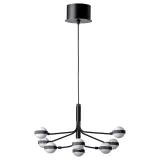 IKEA STORSLINGA (ИКЕА СТОРСЛИНГА) — Светодиодная люстра, 8 спиц, черный/белый, 70 см — фото 1