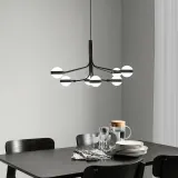 IKEA STORSLINGA (ИКЕА СТОРСЛИНГА) — Светодиодная люстра, 8 спиц, черный/белый, 70 см — фото 3
