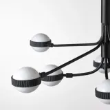 IKEA STORSLINGA (ИКЕА СТОРСЛИНГА) — Светодиодная люстра, 8 спиц, черный/белый, 70 см — фото 4