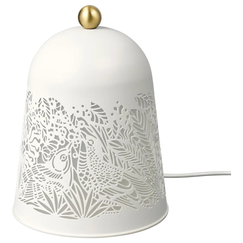 IKEA SOLSKUR (ИКЕА СОЛСКУР) — Светодиодная настольная лампа, цвет белый/латунь