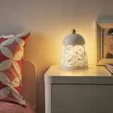 IKEA SOLSKUR (ИКЕА СОЛСКУР) — Светодиодная настольная лампа, цвет белый/латунь — фото 2