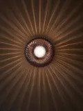 IKEA SOLKLINT (ИКЕА СОЛКЛИНТ) — Настенный светильник, стационарная установка, латунь/серое прозрачное стекло — фото 4
