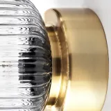 IKEA SOLKLINT (ИКЕА СОЛКЛИНТ) — Настенный светильник, стационарная установка, латунь/серое прозрачное стекло — фото 5
