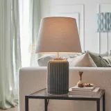 IKEA SNÖBYAR (ИКЕА СНОБУАР) — Настольная лампа, серо-бирюзовая керамика/серая, 52 см — фото 3