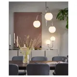 IKEA SIMRISHAMN (ИКЕА СИМРИСХАМН) — Подвесной светильник, 3-рожковый, хром/опаловое белое стекло, 55 см — фото 3