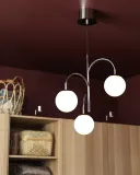 IKEA SIMRISHAMN (ИКЕА СИМРИСХАМН) — Подвесной светильник, 3-рожковый, хром/опаловое белое стекло, 55 см — фото 4