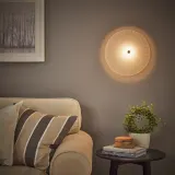 IKEA RORKULT (ИКЕА РОРКУЛТ) — Настенный светильник, стационарная установка, полосатый узор/белое стекло, 35 см — фото 3