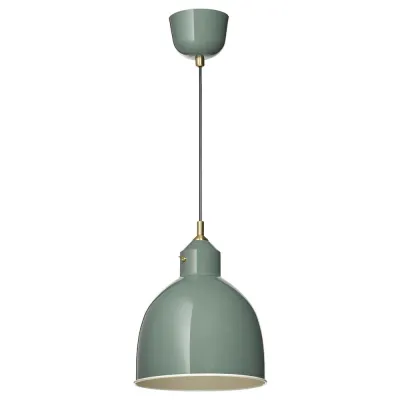 IKEA RÖDFLIK (ИКЕА РОДФЛИК) — Подвесной светильник, серо-зеленый