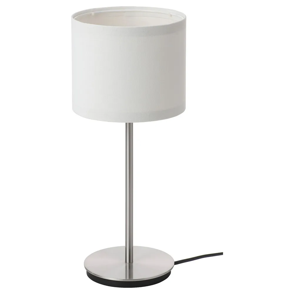 IKEA RINGSTA (ИКЕА РИНГСТА) — / SKAFTET Настольная лампа, белый/никель, 41 см