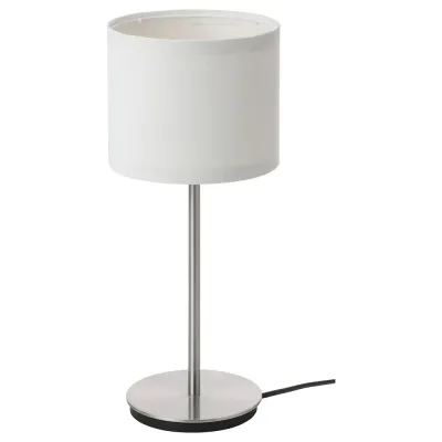 IKEA RINGSTA (ИКЕА РИНГСТА) — / SKAFTET Настольная лампа, белый/никель, 41 см