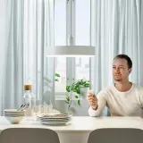 IKEA NYMÅNE (ИКЕА НУМОНЕ) — Светодиодный подвесной светильник, беспроводная диммируемая подсветка белый спектр/белый, 38 см — фото 5