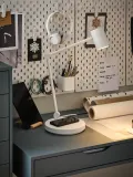 IKEA NYMÅNE (ИКЕА НУМОНЕ) — Настольная лампа с зарядным устройством индуктивная, белая — фото 5