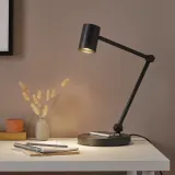 IKEA NYMÅNE (ИКЕА НУМОНЕ) — Настольная лампа с зарядным устройством Индукционное зарядное устройство, антрацит — фото 2