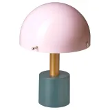 IKEA NÖDMAST (ИКЕА НОДМАСТ) — Светодиодная лампа на батарейках, светло-розовый/темно-серо-зеленый, 26 см — фото 1