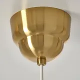 IKEA MUDDERVERK (ИКЕА МУДДЕРВЕРК) — Подвесной светильник, латунь/опаловое белое стекло — фото 6
