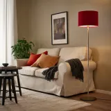 IKEA MOLNSKIKT (ИКЕА МОЛНСКИКТ) — Абажур, темно-красный бархат, 33 см — фото 3