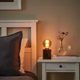 IKEA MARKFROST (ИКЕА МАРКФРОСТ) — / MOLNART Настольная лампа с лампой, черный мрамор/сфера из серого прозрачного стекла — фото 2