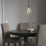 IKEA JAKOBSBYN (ИКЕА ЙАКОБСБЙН) — / JÄLLBY Подвесной светильник, прозрачное/никелированное стекло — фото 2
