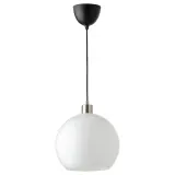 IKEA JÄRPLIDEN (ИКЕА ЙЭРПЛИДЕН) — Подвесной светильник, белое стекло/никелированное покрытие, 30 см — фото 1