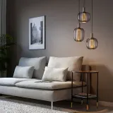 IKEA HÖGVIND (ИКЕА ХОГВИНД) — Подвесной светильник/3 лампы, серое никелированное стекло, 41 см — фото 3